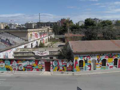 I murales sono stati disegnati nel 2014 all'interno dell'ex Caserma Rossani, sui tetti degli edifici che si affacciano su via Giulio Petroni